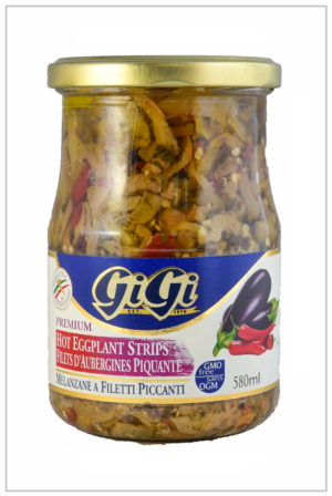 Filets d'aubergine piquantes dans l'huile